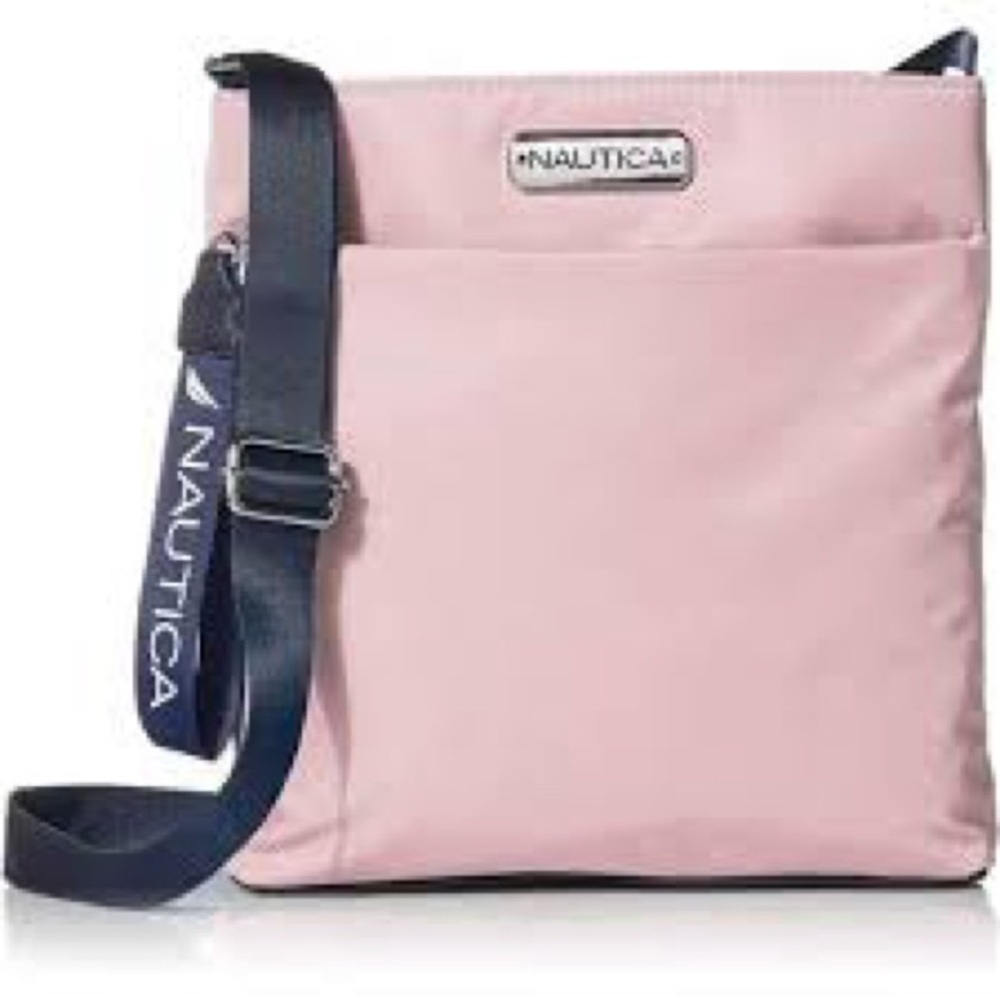 Nautica Diver Nylon Small Crossbody Bag Purse Adjustable Shoulder Strap Mauve - Picture 2 of 13